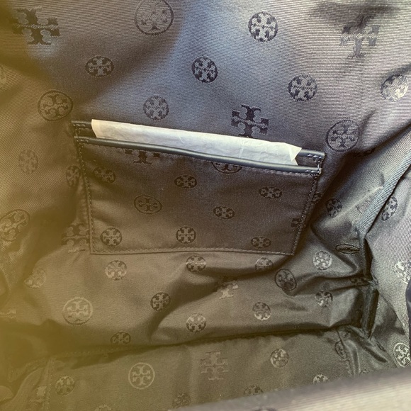 Tory Burch Ella Backpack Navy Blue Nylon - Picture 7 of 12